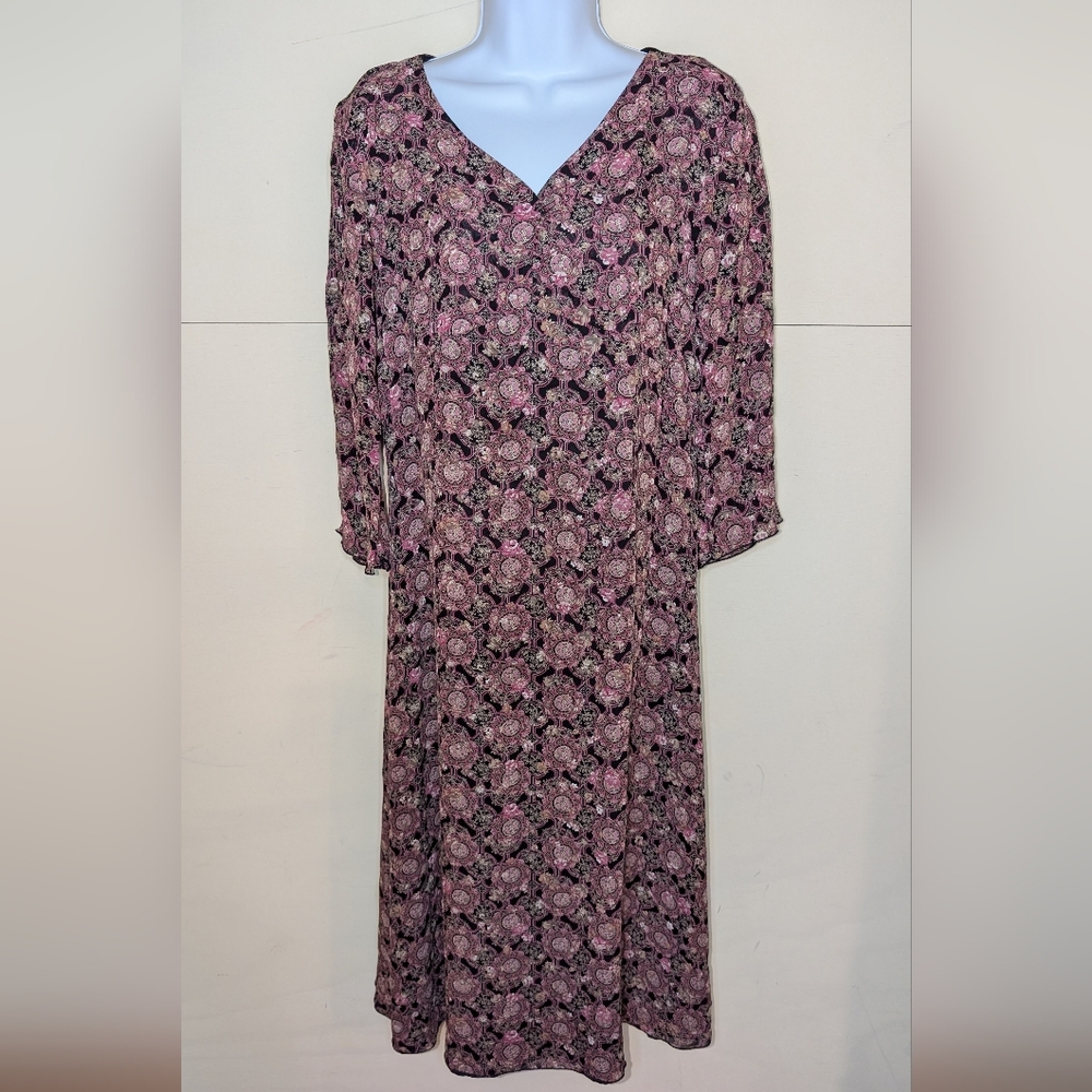 J.Jill Chery Blossom Medallion Dress Long Fit